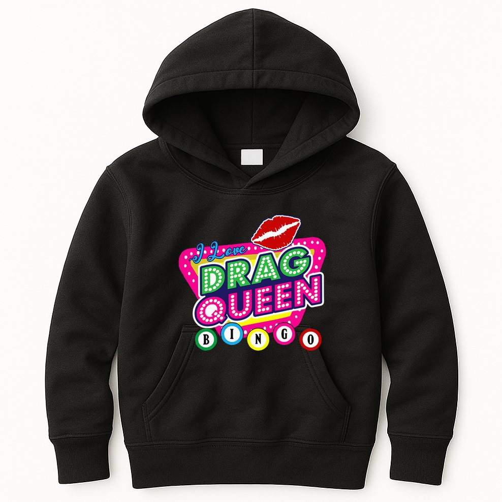 Drag Queen Bingo Funny I Love Drag Queen Bingo Fan Lgbt Kids Hoodie