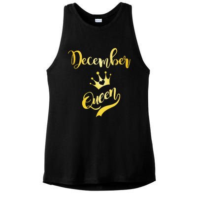 December Queen Birthday Birth Month Beautiful Queen Ladies PosiCharge Tri-Blend Wicking Tank