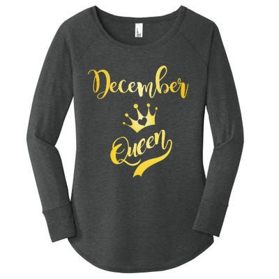 December Queen Birthday Birth Month Beautiful Queen Women's Perfect Tri Tunic Long Sleeve Shirt