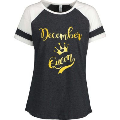 December Queen Birthday Birth Month Beautiful Queen Enza Ladies Jersey Colorblock Tee