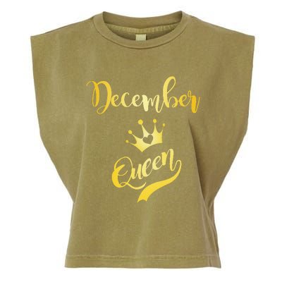 December Queen Birthday Birth Month Beautiful Queen Garment-Dyed Women's Muscle Tee