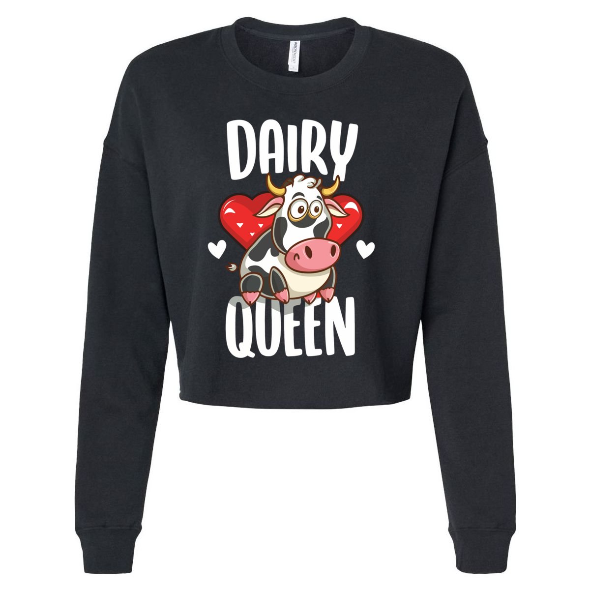 Dairy Queen Cow Farmer Gift Cropped Pullover Crew