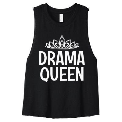 Drama Queen Crown Funny Jokes Sarcastic Sayings Women's Racerback Cropped Tank