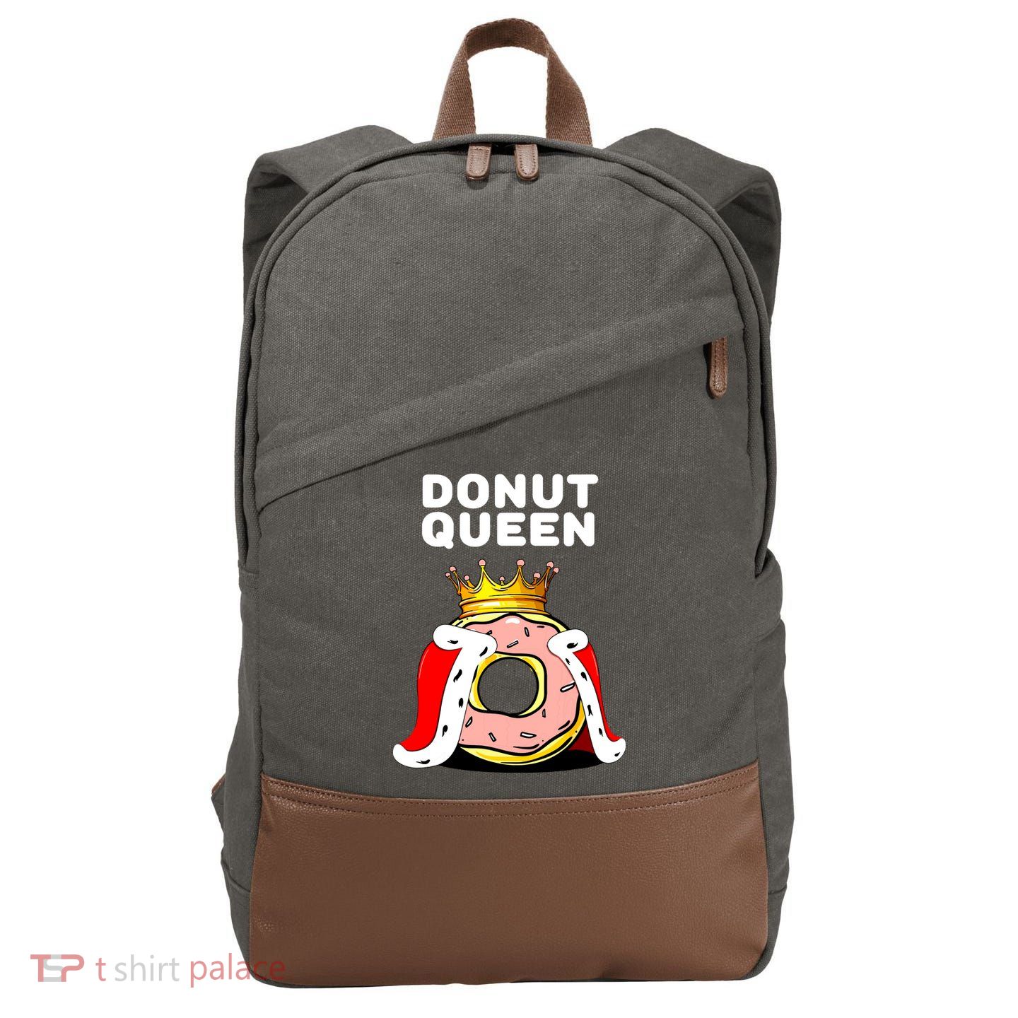 Donut Queen Doughnuts Funny Donut Lover Cute Donut Cotton Canvas Backpack