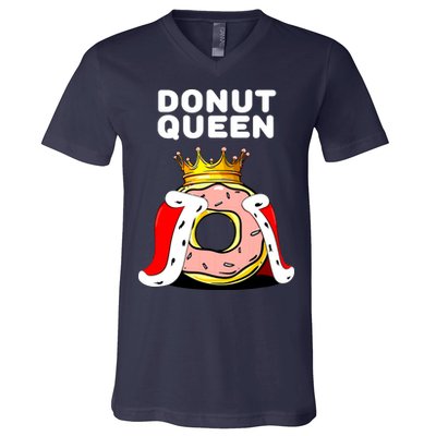 Donut Queen Doughnuts Funny Donut Lover Cute Donut V-Neck T-Shirt