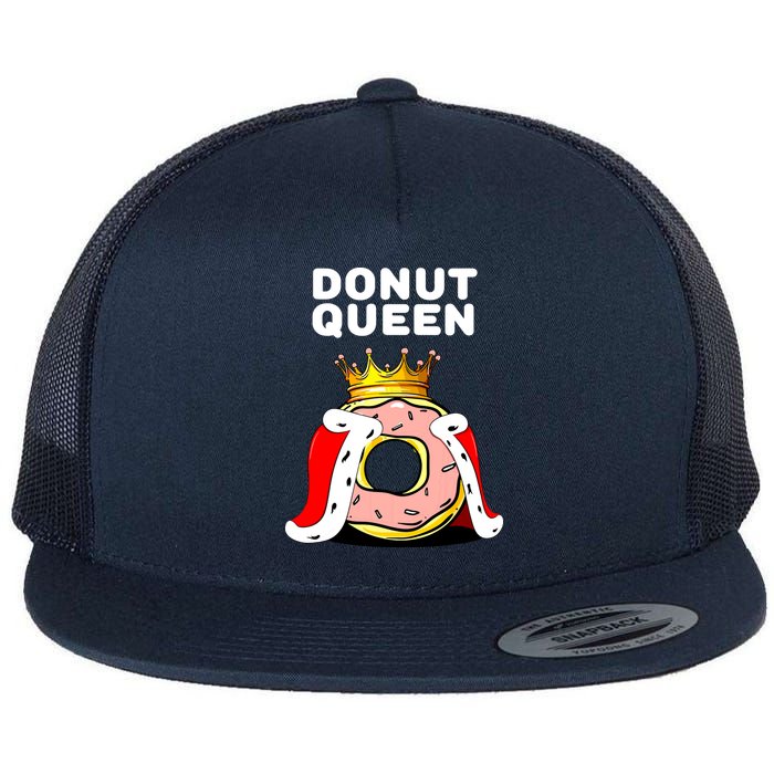 Donut Queen Doughnuts Funny Donut Lover Cute Donut Flat Bill Trucker Hat