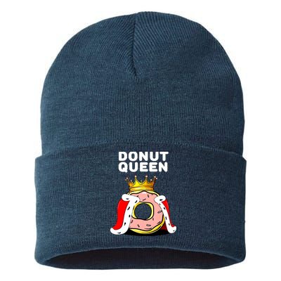 Donut Queen Doughnuts Funny Donut Lover Cute Donut Sustainable Knit Beanie