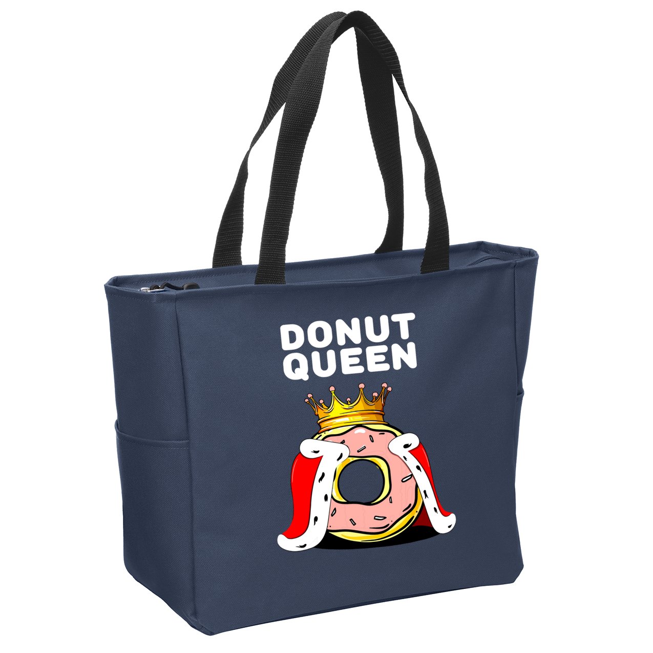 Donut Queen Doughnuts Funny Donut Lover Cute Donut Zip Tote Bag