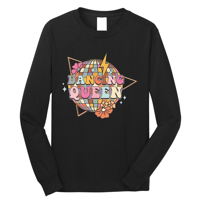 Disco Queen Dance Mom Dancing Queen Vintage Dancing 70s Long Sleeve Shirt