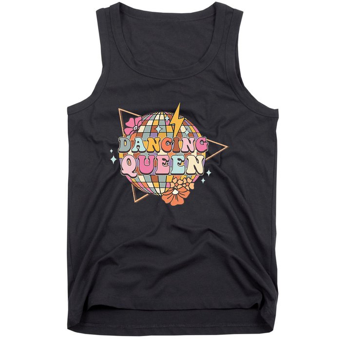 Disco Queen Dance Mom Dancing Queen Vintage Dancing 70s Tank Top