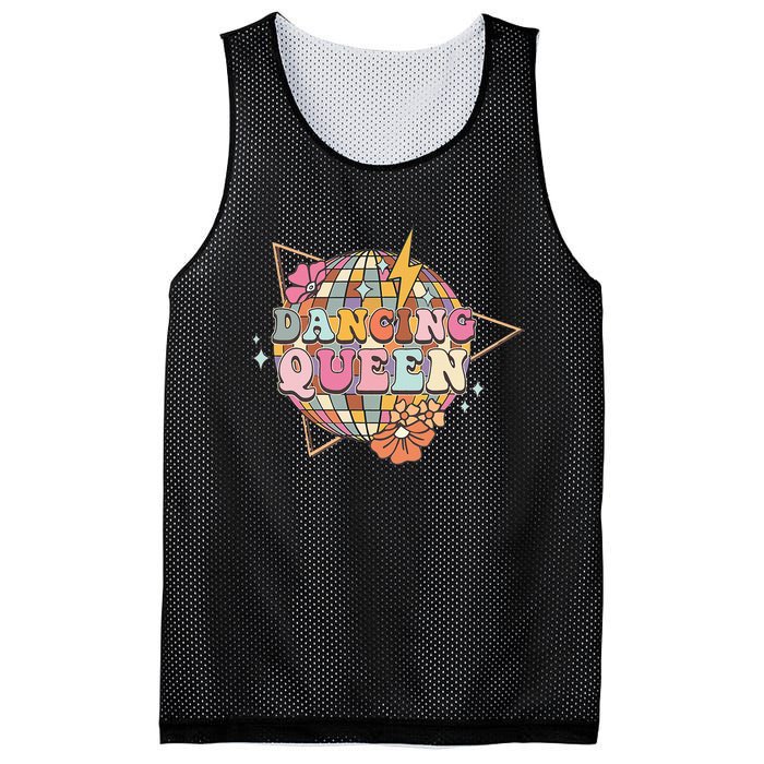 Disco Queen Dance Mom Dancing Queen Vintage Dancing 70s Mesh Reversible Basketball Jersey Tank