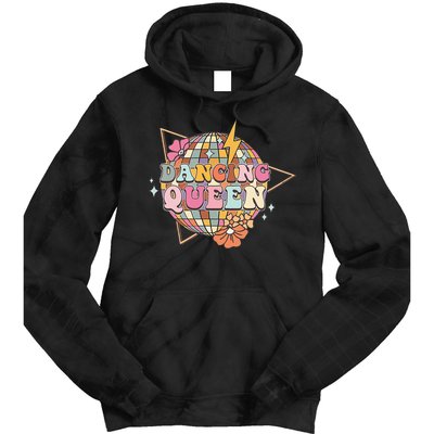 Disco Queen Dance Mom Dancing Queen Vintage Dancing 70s Tie Dye Hoodie