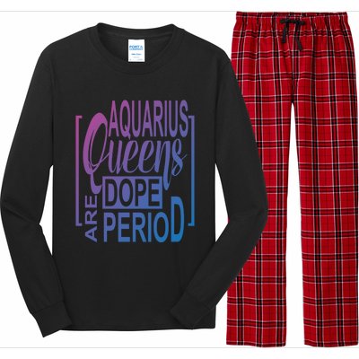 Dope Queen Decor Graphic Black Aquarius Astrology Zodiac Funny Gift Long Sleeve Pajama Set