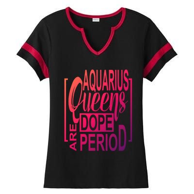 Dope Queen Decor Graphic Black Aquarius Astrology Zodiac Funny Gift Ladies Halftime Notch Neck Tee