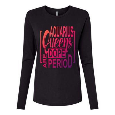 Dope Queen Decor Graphic Black Aquarius Astrology Zodiac Funny Gift Womens Cotton Relaxed Long Sleeve T-Shirt