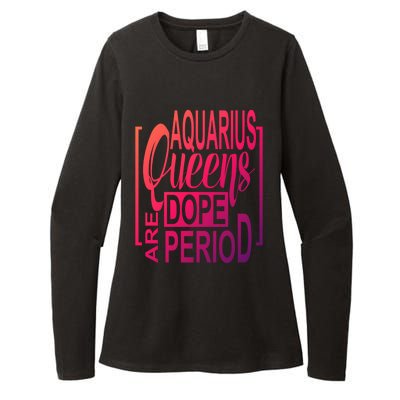 Dope Queen Decor Graphic Black Aquarius Astrology Zodiac Funny Gift Womens CVC Long Sleeve Shirt