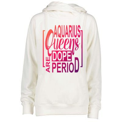 Dope Queen Decor Graphic Black Aquarius Astrology Zodiac Funny Gift Womens Funnel Neck Pullover Hood