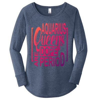 Dope Queen Decor Graphic Black Aquarius Astrology Zodiac Funny Gift Women's Perfect Tri Tunic Long Sleeve Shirt