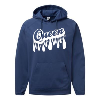 Drip Queen Dripping Black Woman Performance Fleece Hoodie