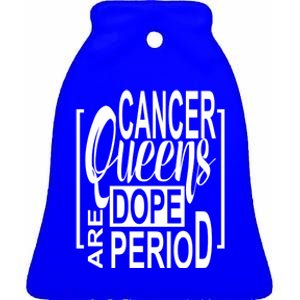 Dope Queen Decor Graphic Black Cancer Astrology Zodiac Gift Ceramic Bell Ornament