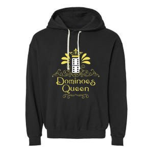 Dominoes Queen Domino Player Dominoes Lover Tile Game Garment-Dyed Fleece Hoodie