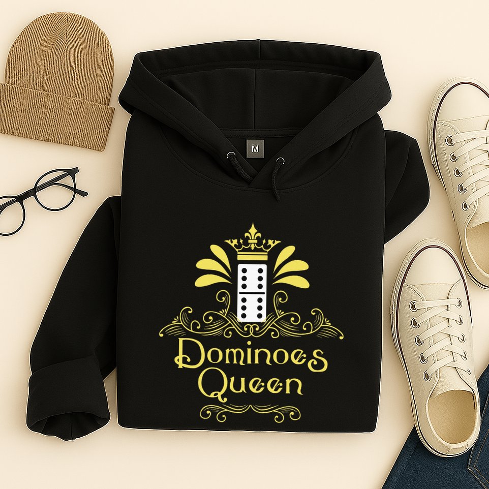 Dominoes Queen Domino Player Dominoes Lover Tile Game Hoodie