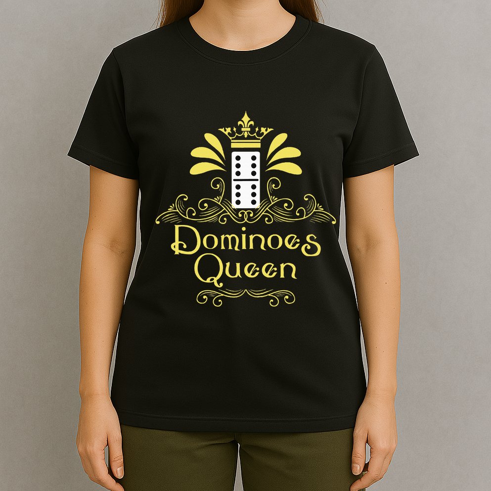 Dominoes Queen Domino Player Dominoes Lover Tile Game T-Shirt