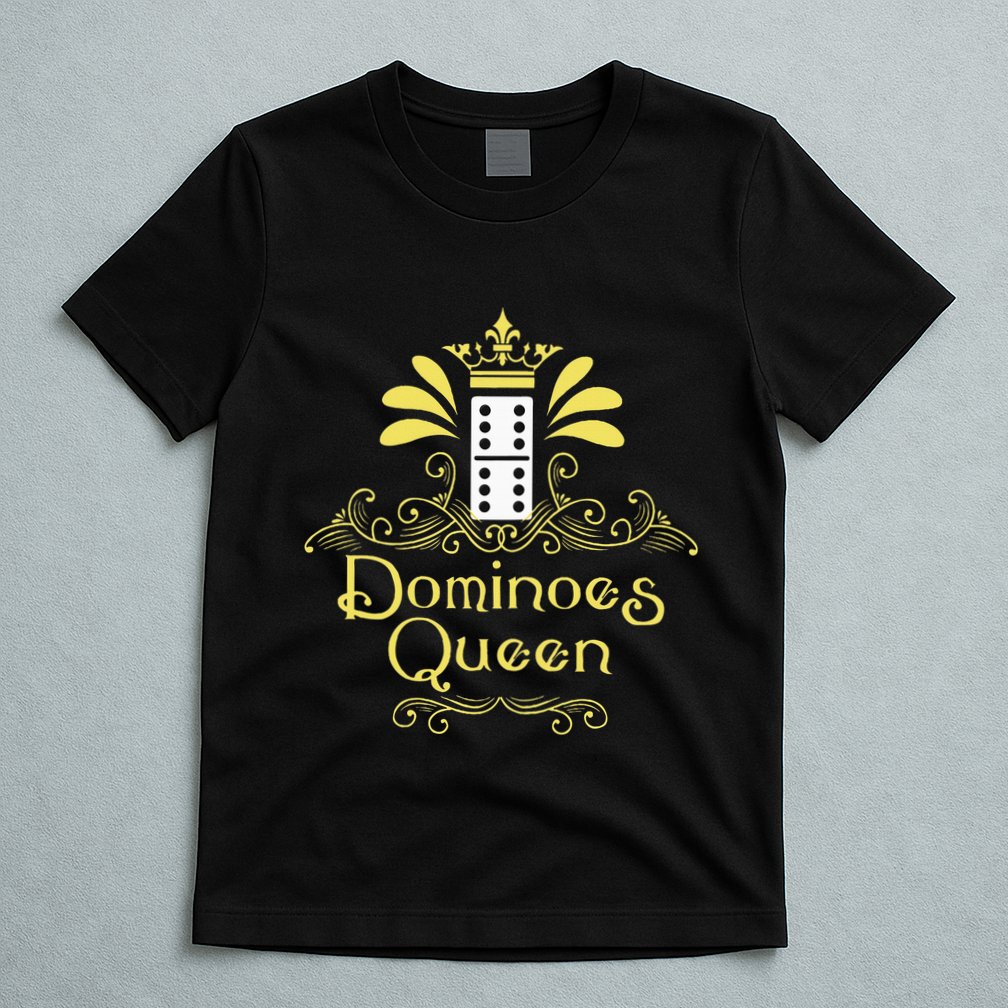 Dominoes Queen Domino Player Dominoes Lover Tile Game T-Shirt