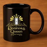 Dominoes Queen Domino Player Dominoes Lover Tile Game 11oz C Handle Ceramic Mug