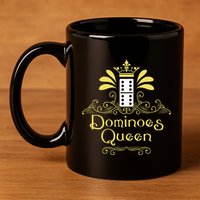 Dominoes Queen Domino Player Dominoes Lover Tile Game 11oz C Handle Ceramic Mug