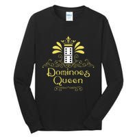 Dominoes Queen Domino Player Dominoes Lover Tile Game Tall Long Sleeve T-Shirt