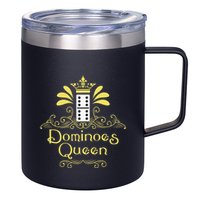 Dominoes Queen Domino Player Dominoes Lover Tile Game 12oz Stainless Steel Coffee Mug