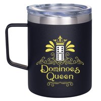 Dominoes Queen Domino Player Dominoes Lover Tile Game 12oz Stainless Steel Coffee Mug