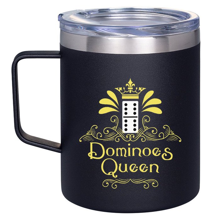 Dominoes Queen Domino Player Dominoes Lover Tile Game 12oz Stainless Steel Coffee Mug