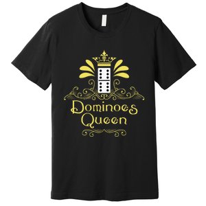 Dominoes Queen Domino Player Dominoes Lover Tile Game Premium T-Shirt