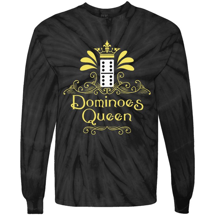 Dominoes Queen Domino Player Dominoes Lover Tile Game Tie-Dye Long Sleeve Shirt