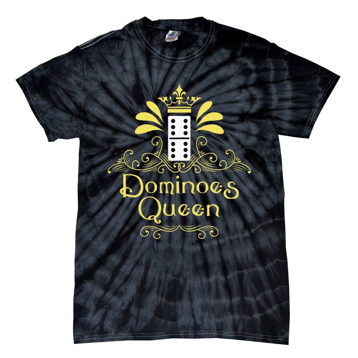 Dominoes Queen Domino Player Dominoes Lover Tile Game Tie-Dye T-Shirt