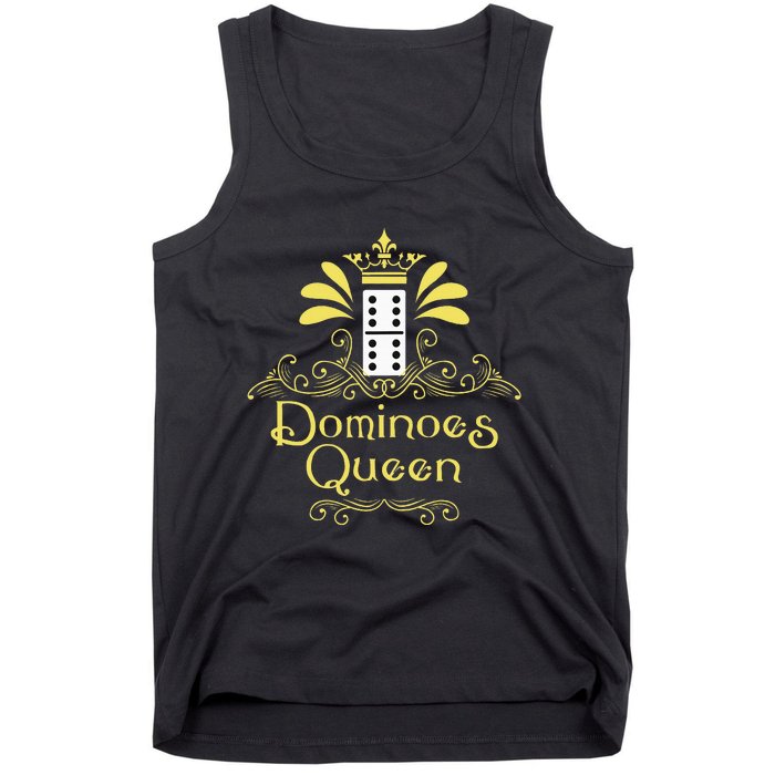 Dominoes Queen Domino Player Dominoes Lover Tile Game Tank Top