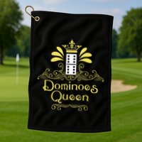 Dominoes Queen Domino Player Dominoes Lover Tile Game Golf Towel