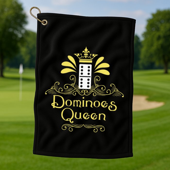 Dominoes Queen Domino Player Dominoes Lover Tile Game Golf Towel
