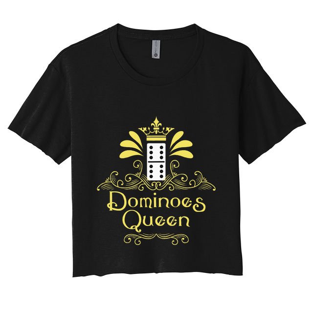 Dominoes Queen Domino Player Dominoes Lover Tile Game Crop Top