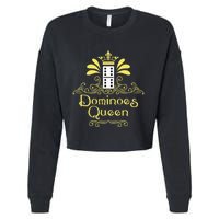 Dominoes Queen Domino Player Dominoes Lover Tile Game Cropped Pullover Crew