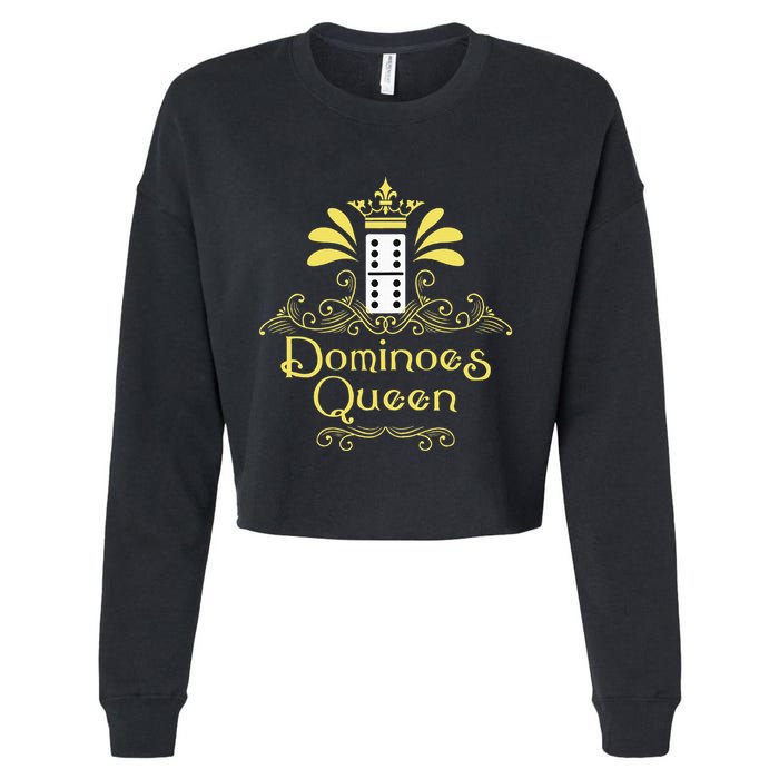 Dominoes Queen Domino Player Dominoes Lover Tile Game Cropped Pullover Crew