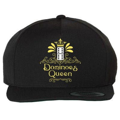 Dominoes Queen Domino Player Dominoes Lover Tile Game Wool Snapback Cap