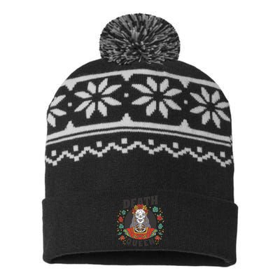 Death Queen Floral USA-Made Snowflake Beanie