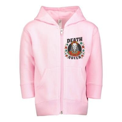 Death Queen Floral Toddler Zip Fleece Hoodie