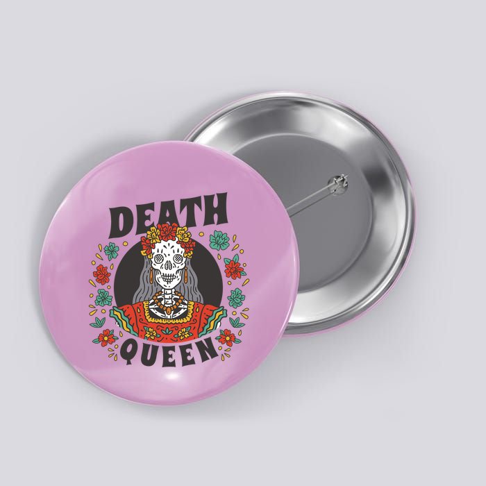 Death Queen Floral Button