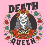 Death Queen Floral Button
