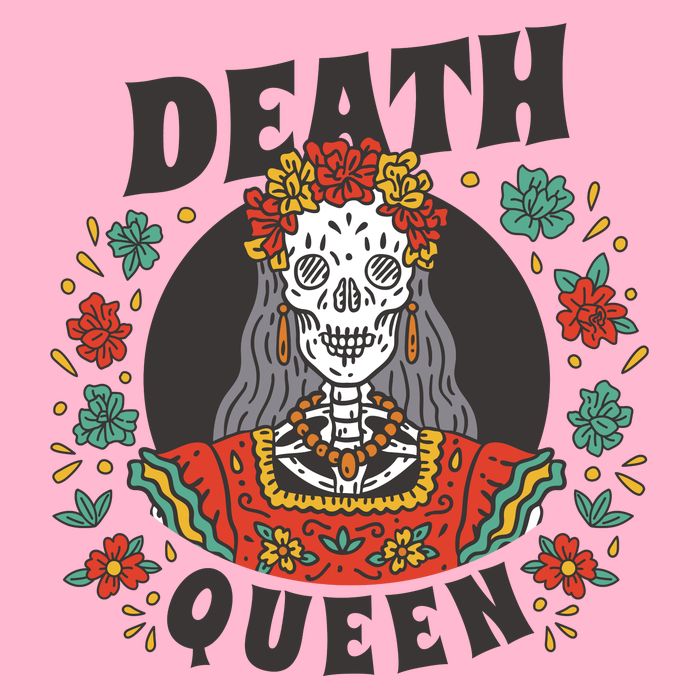 Death Queen Floral Button