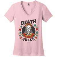 Death Queen Floral Women's V-Neck T-Shirt